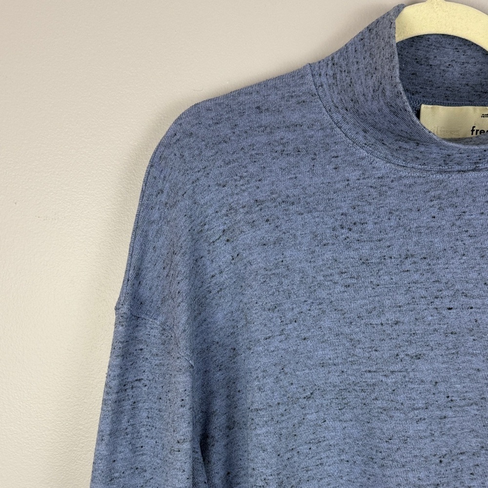 Aritzia Wilfred Free Cotton Blend Oversized Light Blue Knit Turtleneck Med Top - Picture 6 of 12
